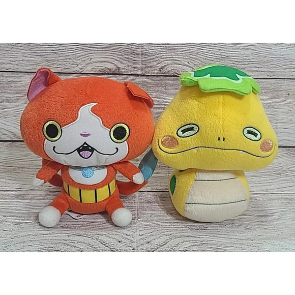 Hasbro Yokai Watch Plush Lot Of 2 Jibanyan Noko Stuffed Animal Toys 6" 2015 - Picture 1 of 6